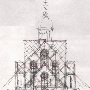 Эскиз часовни в Московской Славянке
